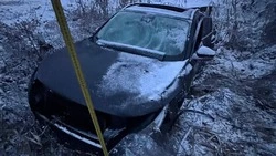 Москвичка на иномарке съехала в кювет в Кировском округе